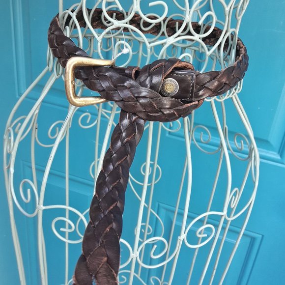 Genuine Leather Belt Mens Vintage Patagonia Braided Woven Real Leather - Picture 2 of 11